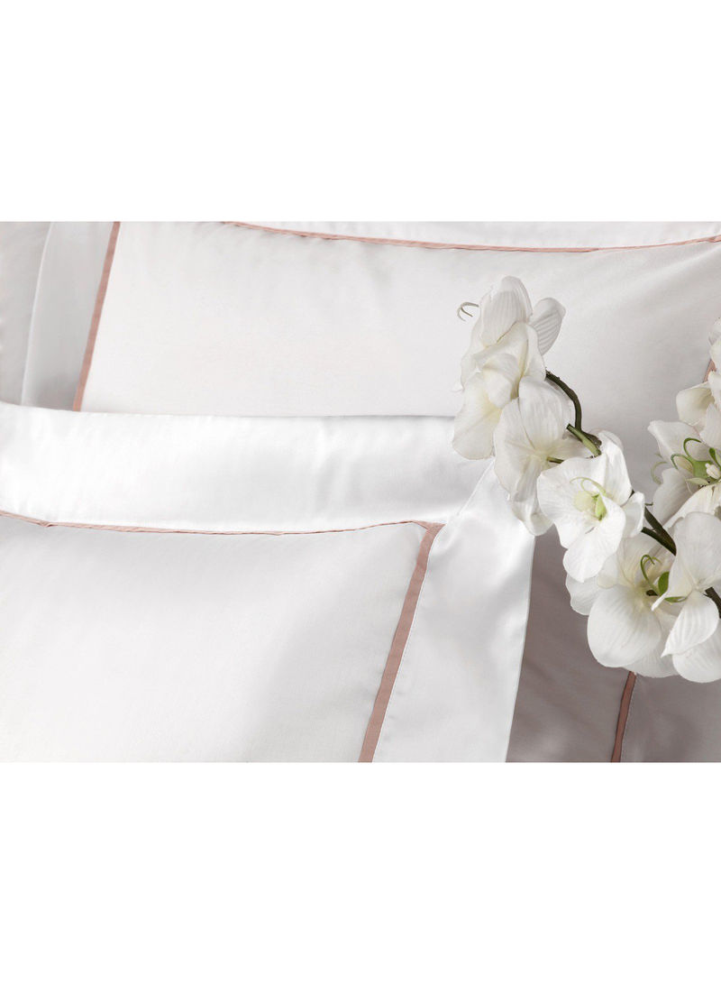 Set Of 2 Plaza Pillow Cases Cotton White 50x70centimeter