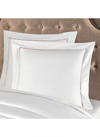 Set Of 2 Plaza Pillow Cases Cotton White 50x70centimeter
