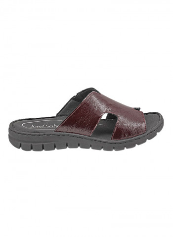 Textured Leather Sandals Bordo