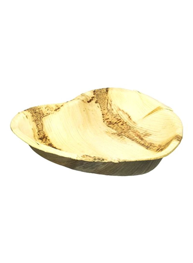 100-Piece Disposable Heart Shaped Palm Leaf Plate 25085 7inch