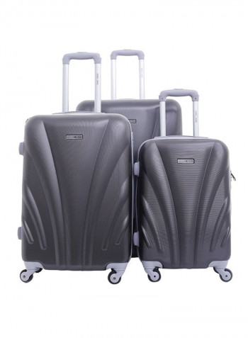 Palma Hardside 3 Piece Luggage Trolley Set Grey