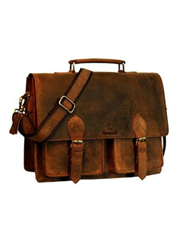 Wax Hunter  Laptop Briefcase Bag Brown