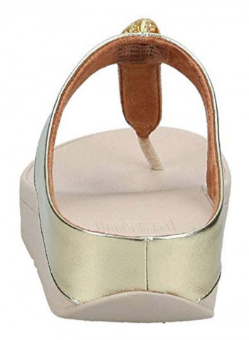 Metallic Fleck Stone Casual Sandals Gold