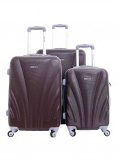 Palma Hardside 3 Piece Luggage Trolley Set Coffee