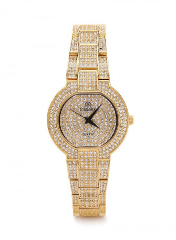 Women's 22K Gold Plated With Crystal Analog Watch P-21835