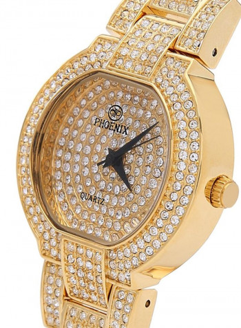 Women's 22K Gold Plated With Crystal Analog Watch P-21835