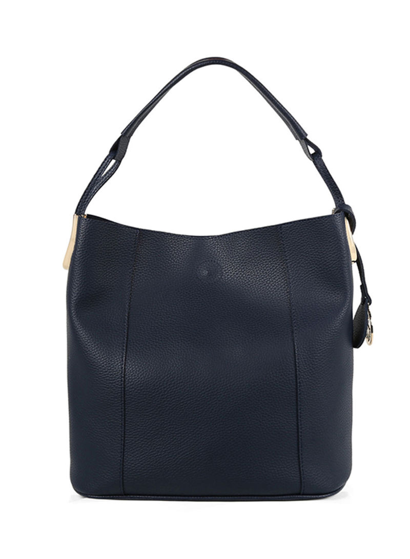 Magnetic Snap Closure Hobo Bag With Pouch Dark Blue