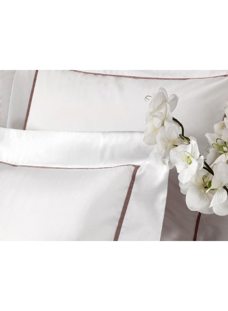 Set Of 2 Plaza Pillow Cases Cotton White 70x70centimeter