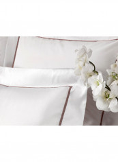 Set Of 2 Plaza Pillow Cases Cotton White 70x70centimeter