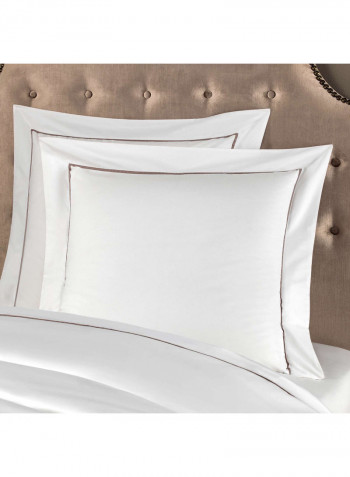 Set Of 2 Plaza Pillow Cases Cotton White 70x70centimeter