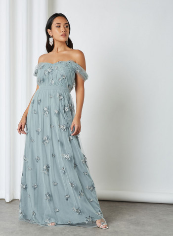Lucy Tulle Dress Sea Foam