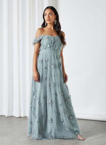 Lucy Tulle Dress Sea Foam