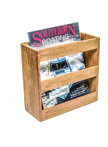 Wood Magazine Rack Brown 9.75x9.5x4.125inch