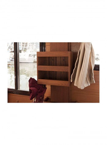 Wood Magazine Rack Brown 9.75x9.5x4.125inch