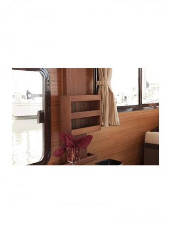 Wood Magazine Rack Brown 9.75x9.5x4.125inch