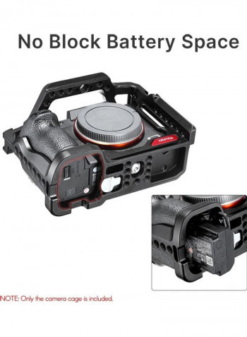 R063 Upgraded Camera Cage with ARRI Locating Hole Replacement for Sony A7R3 A7M3 Black