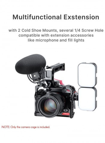 R063 Upgraded Camera Cage with ARRI Locating Hole Replacement for Sony A7R3 A7M3 Black