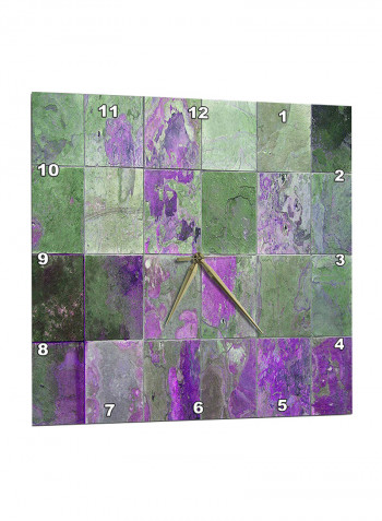 Rusted Tile Pattern Wall Clock Multicolour 15 x 15inch