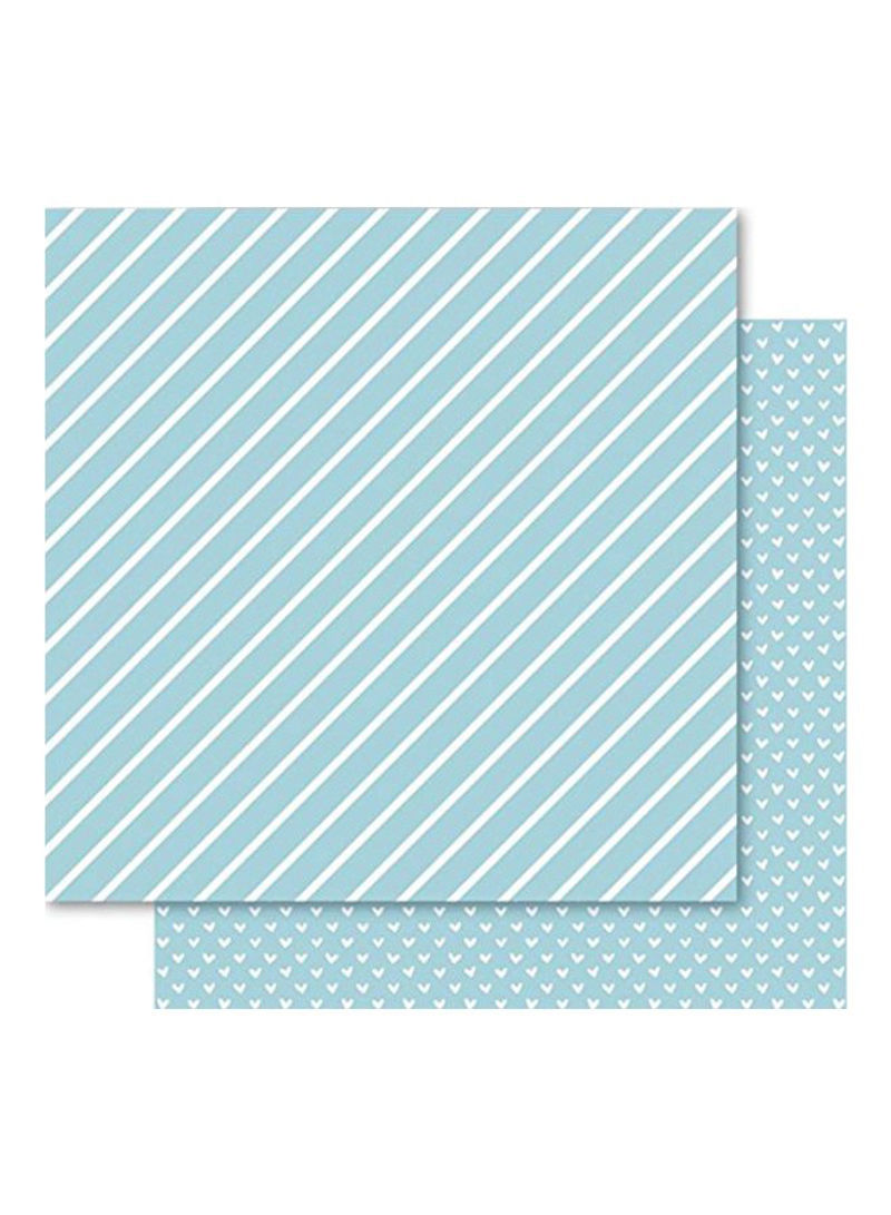 Hearts And Stripes Foiled Cardstock Blue/White