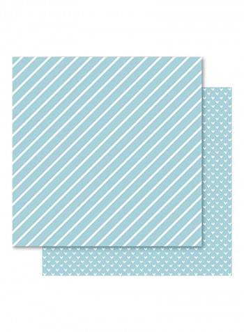 Hearts And Stripes Foiled Cardstock Blue/White