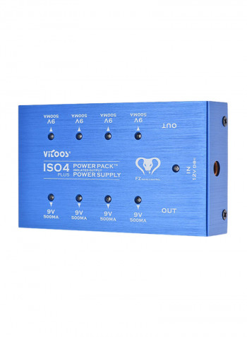 Vitoos Iso4plus Compact Guitar Effects Power Supply Power Pack Station Blue