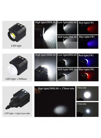 Waterproof Scuba Diving Light Black