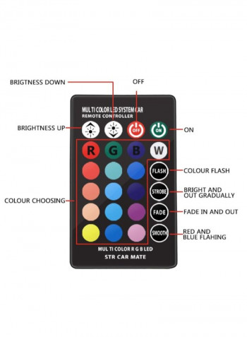 2-Piece T10 5050 SMD RGB Car Dome Reading LED Light With Remote Control