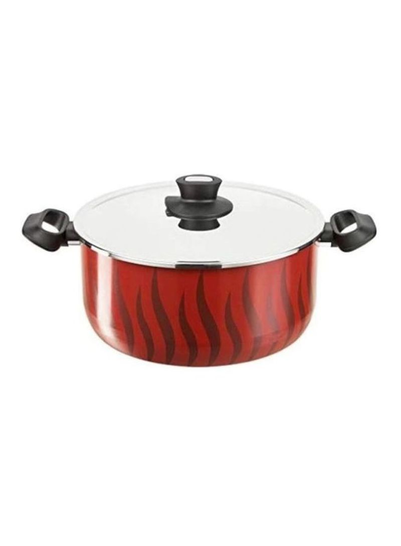 Cooking Pot With Steel Red 24cm