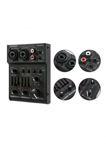 Mini 2-Channel Sound Card Mixing Console
