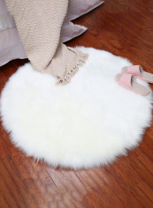 Soft Fluffy Floor Doormat White 130centimeter