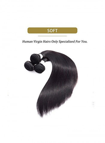 3-Piece Human Hair Extension Black