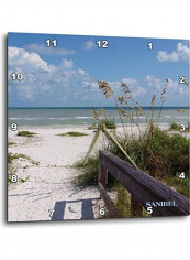 Dpp 30727 3 Sanibel Beach Awaits Wall Clock Multicolour 15x15inch