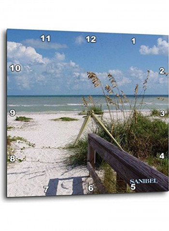Dpp 30727 3 Sanibel Beach Awaits Wall Clock Multicolour 15x15inch