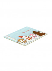 Merry Christmas Carolers Caucasian Shepherd Dog Kitchen/Bath Mat Multicolour 11 x 14inch