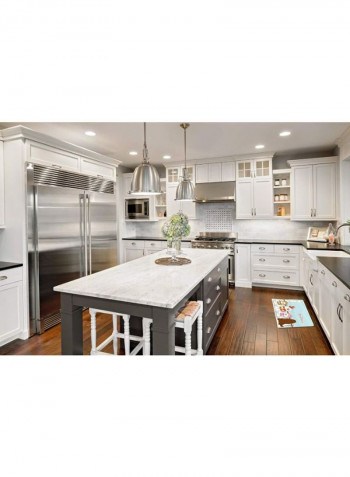 Merry Christmas Carolers Caucasian Shepherd Dog Kitchen/Bath Mat Multicolour 11 x 14inch