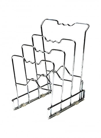 4-Tier Pot Lid Rack Silver 8.5x12x9.9inch