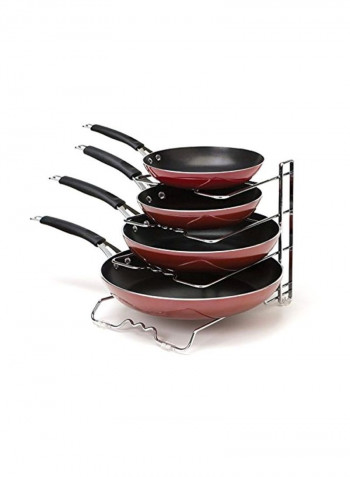 4-Tier Pot Lid Rack Silver 8.5x12x9.9inch