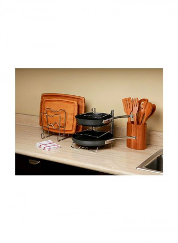 4-Tier Pot Lid Rack Silver 8.5x12x9.9inch