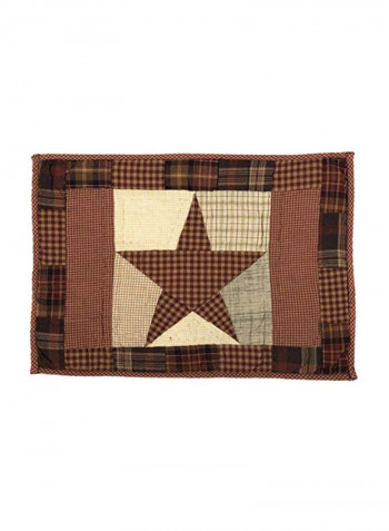 6-Piece Star Quillted Placemat Set Brown/Beige 12x18inch