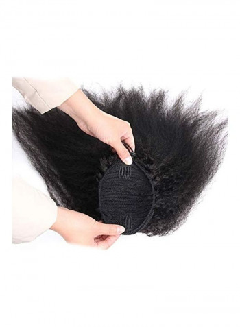 Wrap Drawstring Hair Ponytail Extensions Black One Size