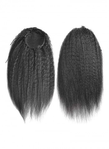 Wrap Drawstring Hair Ponytail Extensions Black One Size