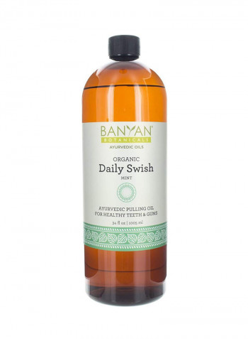 Organic Daily Swish Ayurvedic Oil Pulling Mouthwash-Mint 34ounce