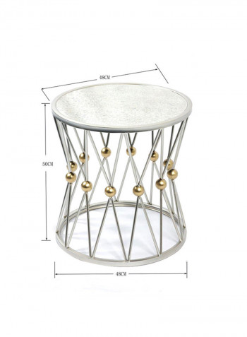 Elena End Table White/Silver 120x40x80cm