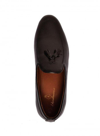 Leather Formal Slip-on Loafers Brown