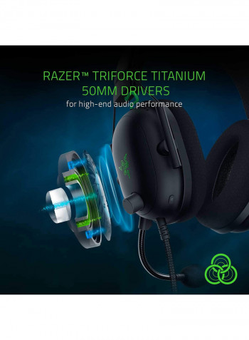 Blackshark V2 With USB Sound Card Premium Esports Gaming Headset (Wired Headphones With 50mm Driver)