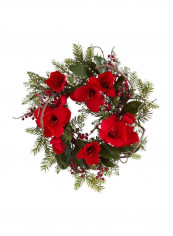 Amaryllis Artificial Wreath Red/Green 24inch reviews Amaryllis Artificial Wreath Red/Green 24inch