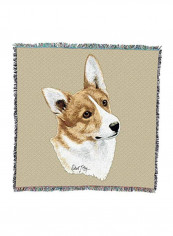 Cotton Woven Throw Blanket with Fringe Brown/White 54x54inch