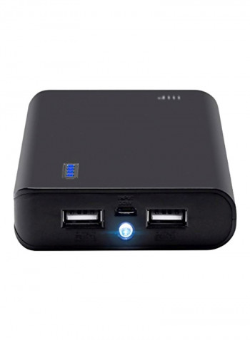 10000 mAh Portable Power Bank Black