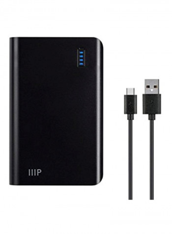 10000 mAh Portable Power Bank Black