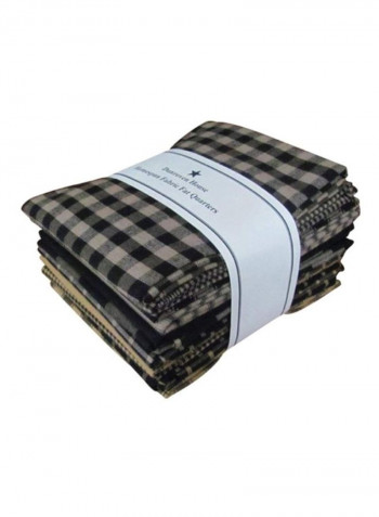 12-Piece Fat Quarter Black/Beige 18x21inch
